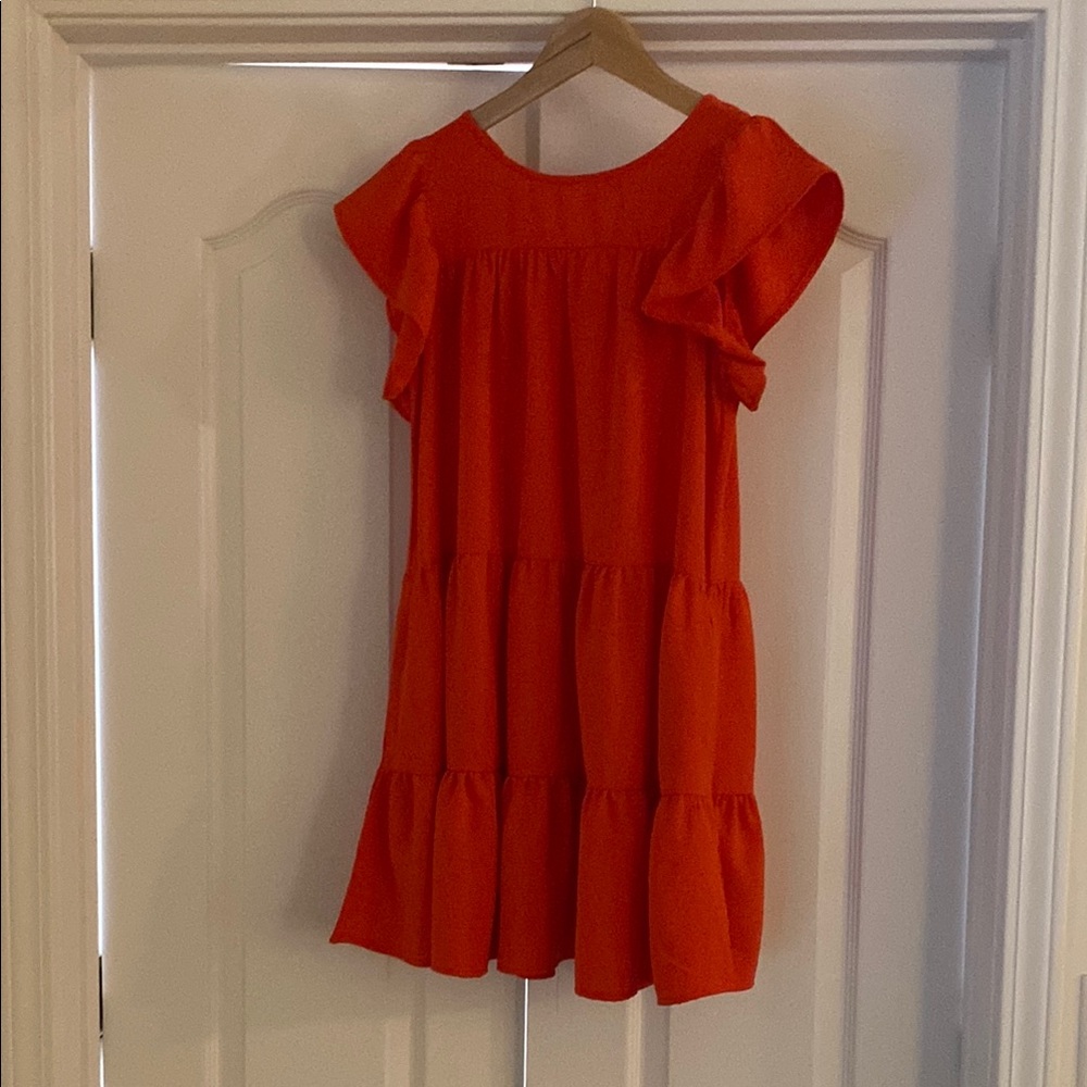 Newbury Kustom Red Pleated Sundress Cap Sleeve
